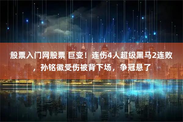 股票入门网股票 巨变！连伤4人超级黑马2连败，孙铭徽受伤被背下场，争冠悬了